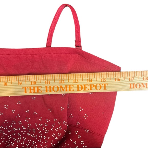 Y2K Newport News Red Maxi Bodycon Dress w/ Slit Size 12 - Picture 4 of 5